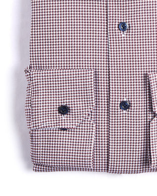 Emanuel Berg Mini Check Modern 4Flex Knit Shirt With Contrast Red 3 4219