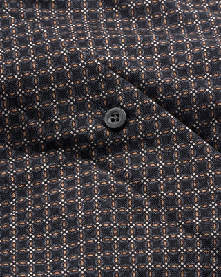 Emanuel Berg Diamond Pattern Modern Fit 4Flex Knit Shirt Navy 1 4062