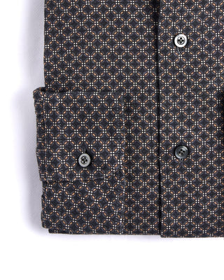 Emanuel Berg Diamond Pattern Modern Fit 4Flex Knit Shirt Navy 3 4207