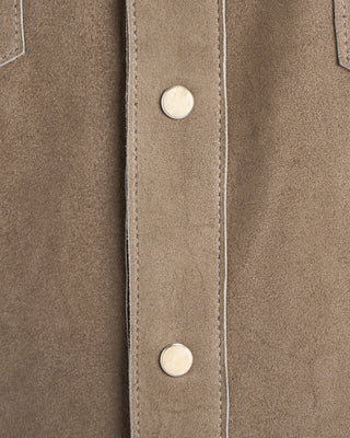John Varvatos Sage Leather Shirt Jacket Haze Grey 11 11340
