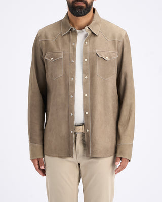 John Varvatos Sage Leather Shirt Jacket Haze Grey 1 11336