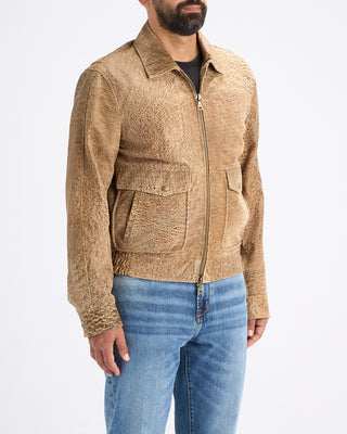 John Varvatos Apollo Leather Jacket Clay Heather 10 10951