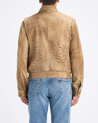 John Varvatos Apollo Leather Jacket Clay Heather 12 10949