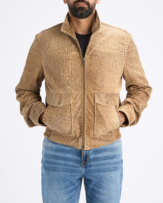 John Varvatos Apollo Leather Jacket Clay Heather 14 10950