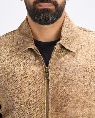 John Varvatos Apollo Leather Jacket Clay Heather 4 10953