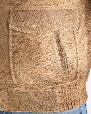 John Varvatos Apollo Leather Jacket Clay Heather 6 10947