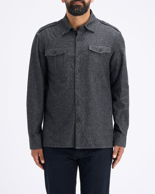 John Varvatos Oversized Shirt With Epaulettes Navy 10 11328