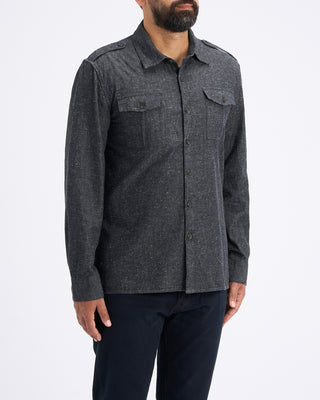 John Varvatos Oversized Shirt With Epaulettes Navy 12 11329