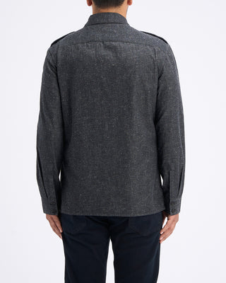John Varvatos Oversized Shirt With Epaulettes Navy 14 11330