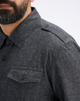 John Varvatos Oversized Shirt With Epaulettes Navy 18 11332
