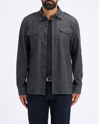 John Varvatos Oversized Shirt With Epaulettes Navy 8 11327