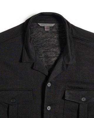 John Varvatos Sintra Ls Military Shirt Black 15 10802
