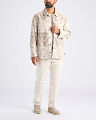 John Varvatos Byrne Knit Jacquard Jacket Light Khaki 12 10868