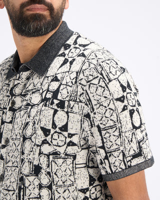 John Varvatos African Motif Ss Shirt Black  White 3 10897