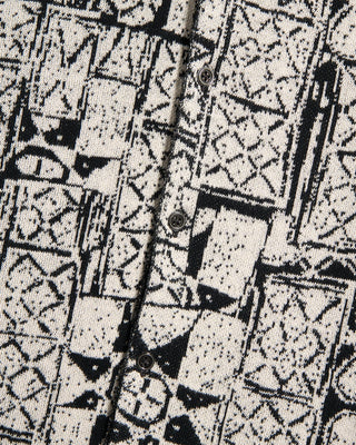 John Varvatos African Motif Ss Shirt Black  White 6 10480