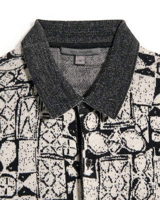 John Varvatos African Motif Ss Shirt Black  White 7 10481