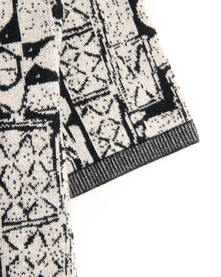 John Varvatos African Motif Ss Shirt Black  White 8 10482