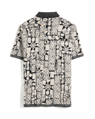 John Varvatos African Motif Ss Shirt Black  White 9 10483