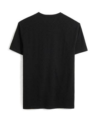 John Varvatos Elm Ss Textured Henley Black 19 10452