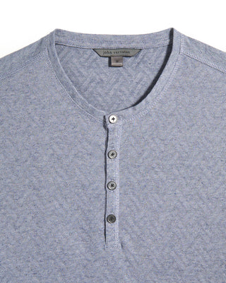 John Varvatos Elm Ss Textured Henley Steel Blue 9 10439