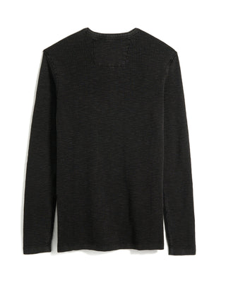 John Varvatos Mephis Waffle Henley Black 2 10538
