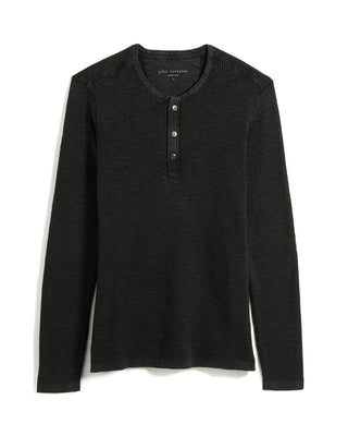John Varvatos Mephis Waffle Henley Black 3 10535
