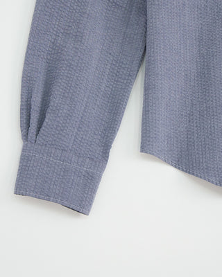 Emanuel Berg Modern Fit Degrade Textured Crinkle Shirt Blue 1 1