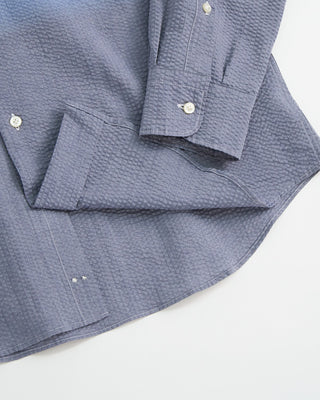 Emanuel Berg Modern Fit Degrade Textured Crinkle Shirt Blue 1 3