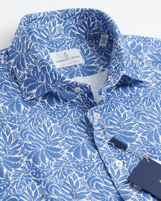 Emanuel Berg Modern Fit 4Flex Ss Floral Print Shirt Blue 1 2
