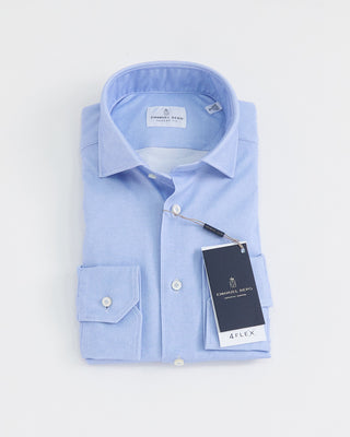 Emanuel Berg Modern Fit 4Flex Solid Shirt Blue 1