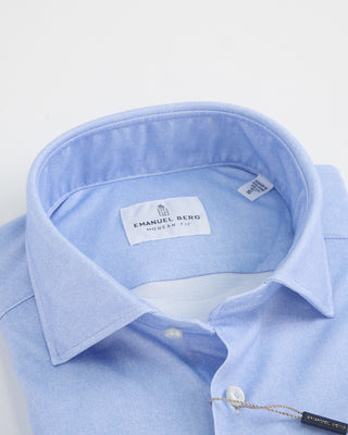 Emanuel Berg Modern Fit 4Flex Solid Shirt Blue 1 2