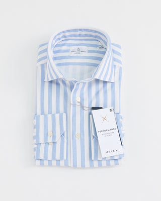 Emanuel Berg Modern Fit 4Flex Stripe Shirt Blue 1