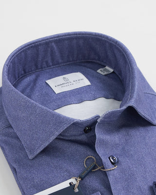 Emanuel Berg Modern Fit 4Flex Solid Shirt Blueberry 1 1