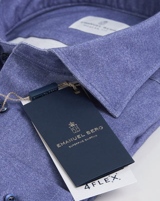 Emanuel Berg Modern Fit 4Flex Solid Shirt Blueberry 1 3