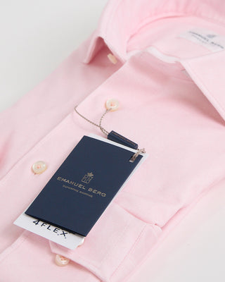 Emanuel Berg Modern Fit 4Flex Solid Shirt Pink 1