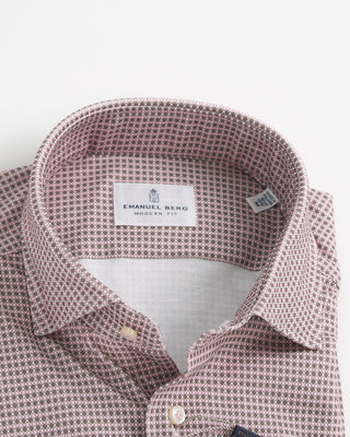 Emanuel Berg Modern Fit 4Flex Neat Print Shirt Pink 1 2