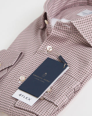 Emanuel Berg Modern Fit 4Flex Neat Print Shirt Pink 1 3