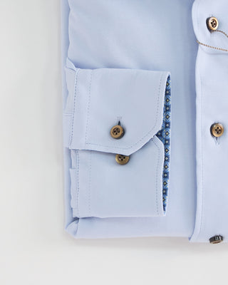 Emanuel Berg Modern Fit 4Flex Solid Shirt W Contrast Trim Light Blue 1 1