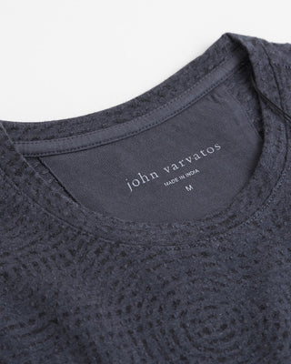 John Varvatos Record Track Printed Crew Neck T Shirt Charcoal 1 3