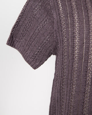 John Varvatos Odin Textured Linen Sweater Polo Plum 312