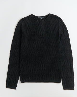 Riley Long Sleeve Textured Crew With Vintage Wash