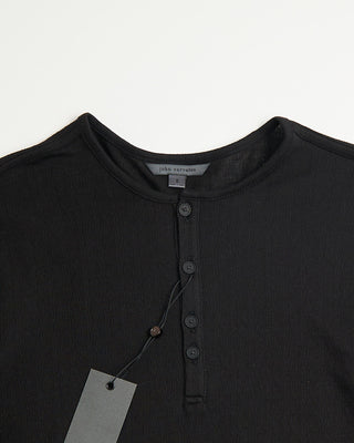 John Varvatos Walden Ls Henley In Broken Stitch Black 2 254