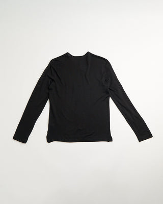 John Varvatos Walden Ls Henley In Broken Stitch Black 6 251