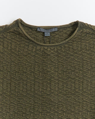 John Varvatos Riley Long Sleeve Textured Crew With Vintage Wash Sage 0 1