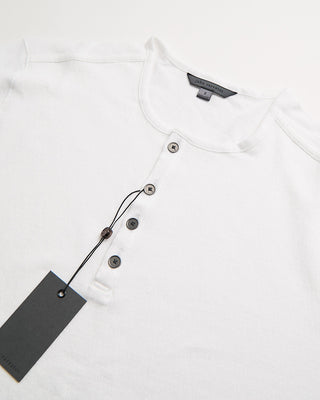 John Varvatos Walden Ls Henley In Broken Stitch White 2 142