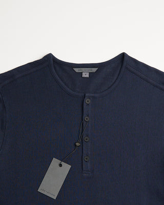 John Varvatos Walden Ls Henley In Broken Stitch Navy 3 242