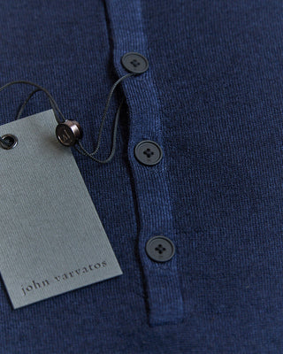 John Varvatos Eren Long Sleeve Merino Blend Henley With Magic Wash Navy 1 3