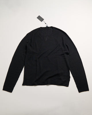John Varvatos Egor Ls Open Neck Rib Henley Black 2 141