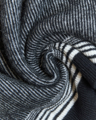 John Varvatos Tomar Easy Fit Crewneck With Multi Stripes Black  White 1 4