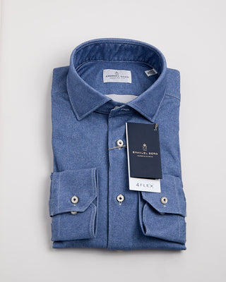 Emanuel Berg Modern 4 Flex Stretch Knit Shirt Denim 1208